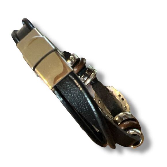 Bundle Sale 3 for $15 | Black Triple Strand Bracelet with Stainless Steel Clasp - Picture 5 of 8